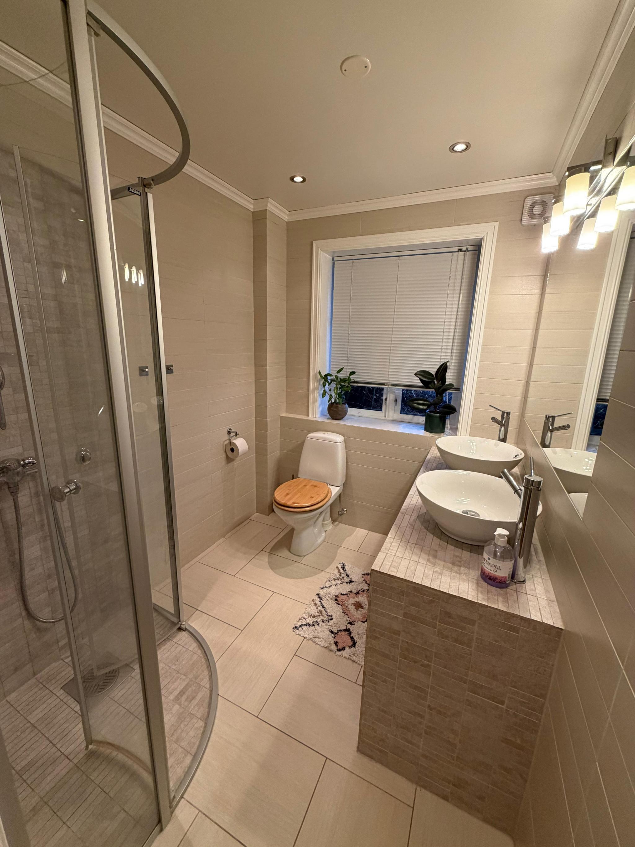 Ganske nytt bad med gulvvarme